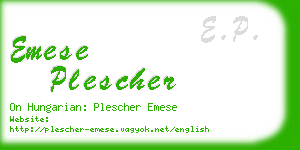 emese plescher business card